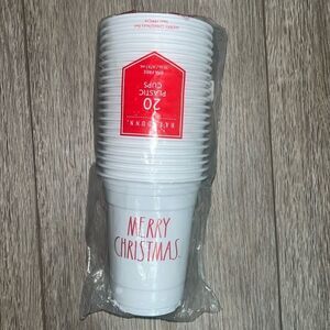 RAE DUNN 20 MERRY CHRISTMAS 16 Ounce Plastic Cups